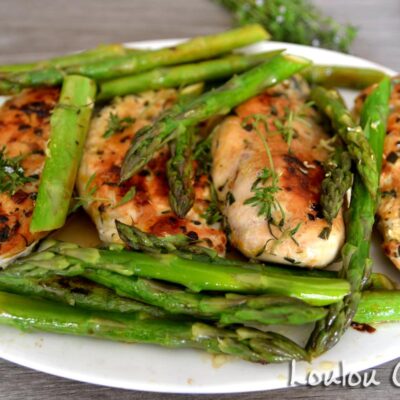 Chicken with asparagus and lemon